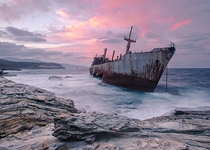The cargo ship Semiramis at the coast of Andros island Greece  photo by Konstantinos Vasilakis