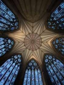 The ceiling of The Chapter House in York Minster