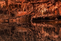 The clearest reflection Ive ever seen A subterranean pond in Luray Cavern Virginia 