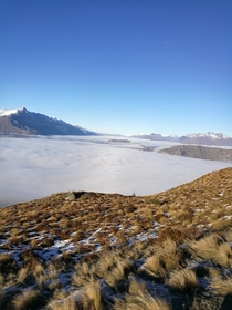 The cloud cover on the way up the mountain was amazing Coronet Peak New Zealand 