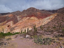 The colorful mountains of Quebrada de Humahuaca Argentina 