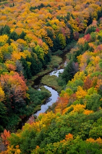 The colors at the Porcupine mountains  Inspired by uPinnaclePhotographys photo of the same stream from  years ago 
