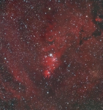 The Cone Nebula photographed from my home Bortle  with more than  hours of exposure