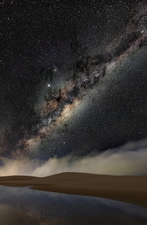 The Core of the Milky Way over the sand dunes of Stockton Beach NSW 