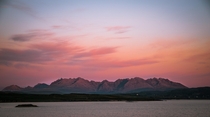 The Cuillin Mountains of Scotland at Sunset 