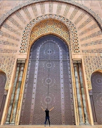 The Door of The Hassan Tani Mosque Morocco