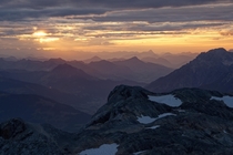 The Eastern Alps as seen from Hochknig Austria 