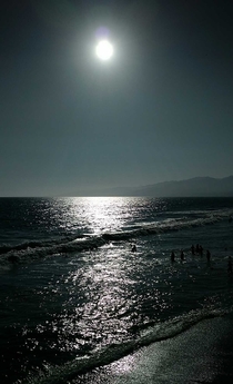 The endless Pacific Ocean Santa Monica Beach California 