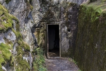 The entrance for a  year old abandoned norwegian bunker 