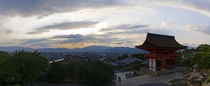 The evening sun over Kyoto Japan from Kiyomizudera temple 
