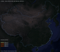 The evolution of Chinas high speed rail network data compiled from multiple sources and mapped using Google Earth