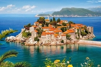 the extremly picturesque village of sveti stefan in Montenegro