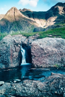 The Fairy Pools on Skye in the evening light 