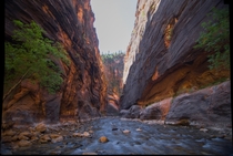 The first breathtaking look down The Narrows Zion National Park  karphoto