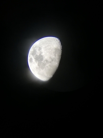 The first time I looked at the moon through my telescope was last night It had been days since I first bought it that the sky finally cleared up