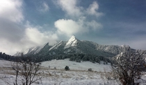 The Flatirons Boulder CO Taken on my way to work back in November using a Galaxy S 