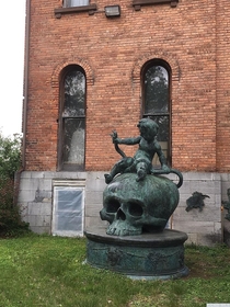 The former Claverack College in NY which later became the home and studio of artist Mihail Chemiakin who left sculptures scattered around the property
