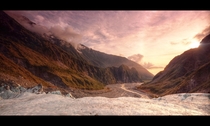 The Fox Glacier in New Zealand from  