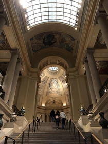 The foyer of the Museum of Fine Arts in Boston
