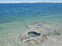 The frigid high-altitude water of Yellowstone Lake 