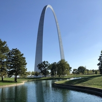 The Gateway Arch in St Louis MO USA designed by Eero Saarinen completed in  with a height and width of  feet meters 