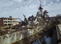 The german heavy cruiser Admiral Hipper abandoned in the port of Kiel in Germany May 