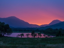 The glow before sunrise in the West Scottish Highlands UK 