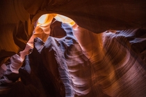The glowing eyes of a face in the stone Taken in Antelope Canyon Page AZ 