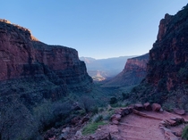 The Grand Canyon at sunrise from Bright Angel Trail 