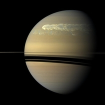 The Great Northern Storm observed by Cassini over Saturn in  Great White Spots as these massive storms are called occur roughly once every Saturnian year or  Earth years This one formed ten years earlier than expected giving Cassini the chance to record i