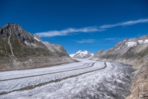 the Grosser Aletschgletscher largest glacier of the swiss alps with a length of  km 