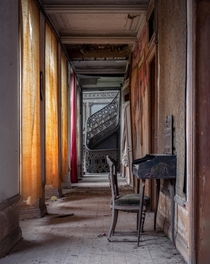 The hallway of an abandoned French Castle 