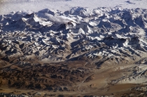 The Himalaya Mountains from the ISS  an actual photograph instead of rpics rendered image
