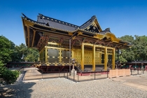 The honden main hall of the Ueno Tsh-g shrine located in the Tait ward of Tokyo Japan