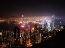 the hong kong victoria harbour from the peak