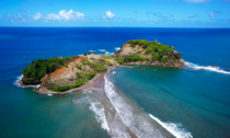 The islet of Sainte-Marie reachable by foot via a tombolo Sainte-Marie Martinique 