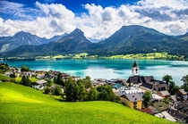 The lakeside village of St Wolfgang Austria 