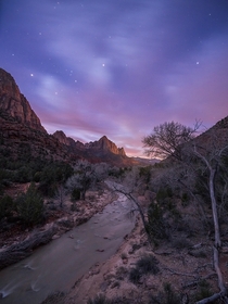 The Last Bit of Starlight in Zion National Park 