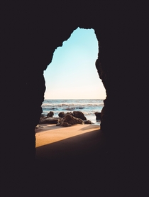 The light at the end of the tunnel in El Matador Beach CA 