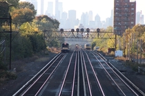 The Long Island Railroads Main Line in Queens as seen from the bridge at th Avenue 