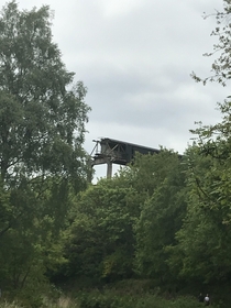 The looming coal conveyor belt transported coal from the station to the Goods shed which held the trains