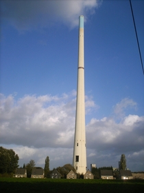 The m tall chimney of the Westerholt Power Station 