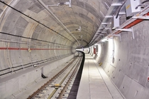 The Marmaray Tunnel deepest immersed tube tunnel in the world  m below sea level which connects Europe and Asia continents through the Bosphorus strait of Istanbul Turkey