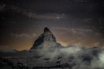 The Matterhorn at Night taken from the top of the Gornergrat railway 