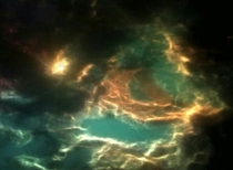 The Medusa Cascade a nebula containing  broken moons