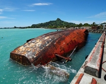 The Micro Dawn Capsized during a typhoon in  in Chuck Lagoon Federated States of Micronesia Only now in the early stages of removal Link to album in comments 