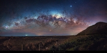 The Milky Way core setting to the west at Cape Palliser New Zealand 