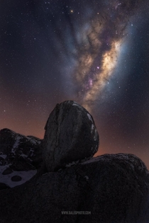 The Milky Way erupting out of the Australian Alps OC x dalegphoto
