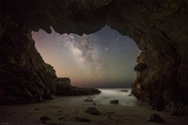 The Milky Way from a Malibu Sea Cove 