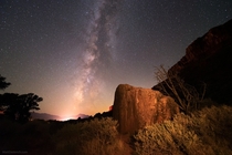 The Milky Way in Zion National Park is beautiful and provides a perfect spot for camping under the stars